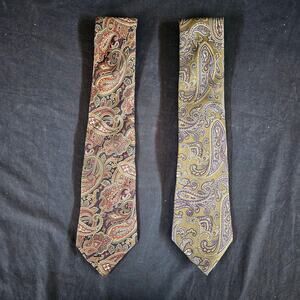 Neil Martin 100% Silk Ties Made in USA Set of 2‎ Paisley Business Office Suit